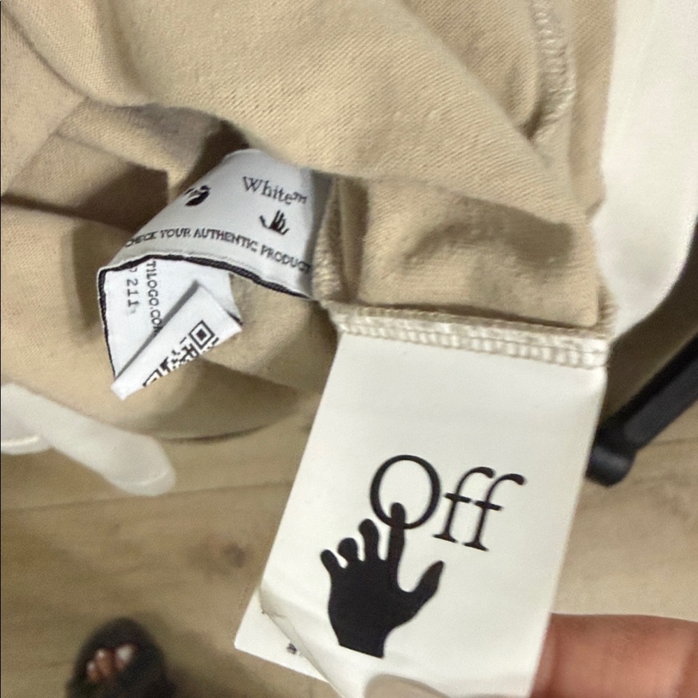 Off-White Short Sleeve Logo Tee in Sand - Picture 3 of 3